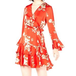 Red floral dress